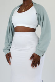 Simone Shrug (Mint Rib)