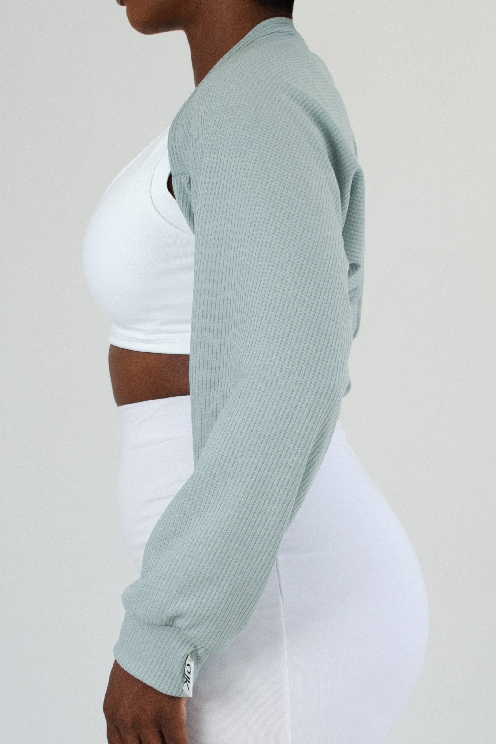 Simone Shrug (Mint Rib)