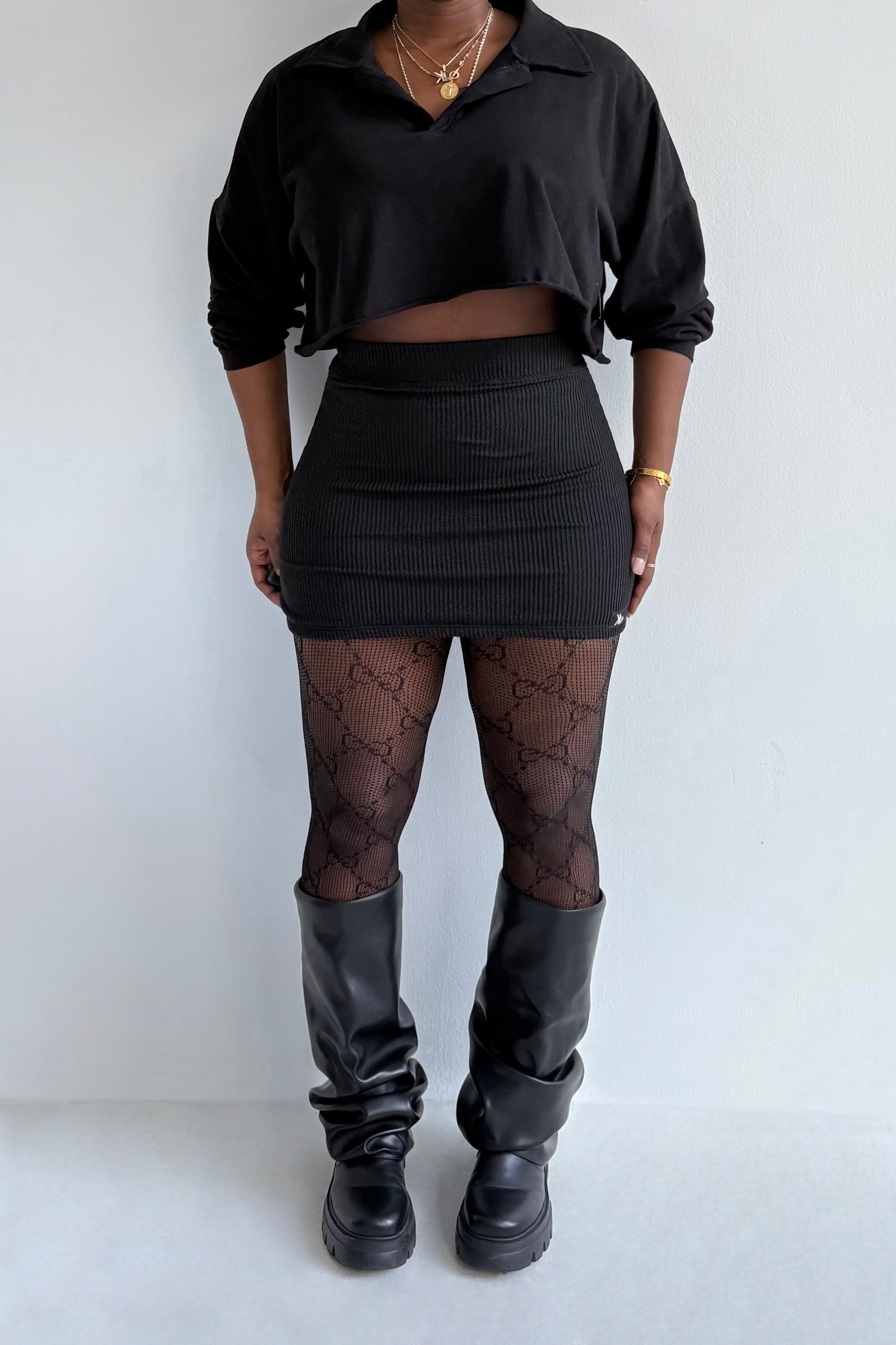 Linny Micro Mini Skirt (Jet Black)