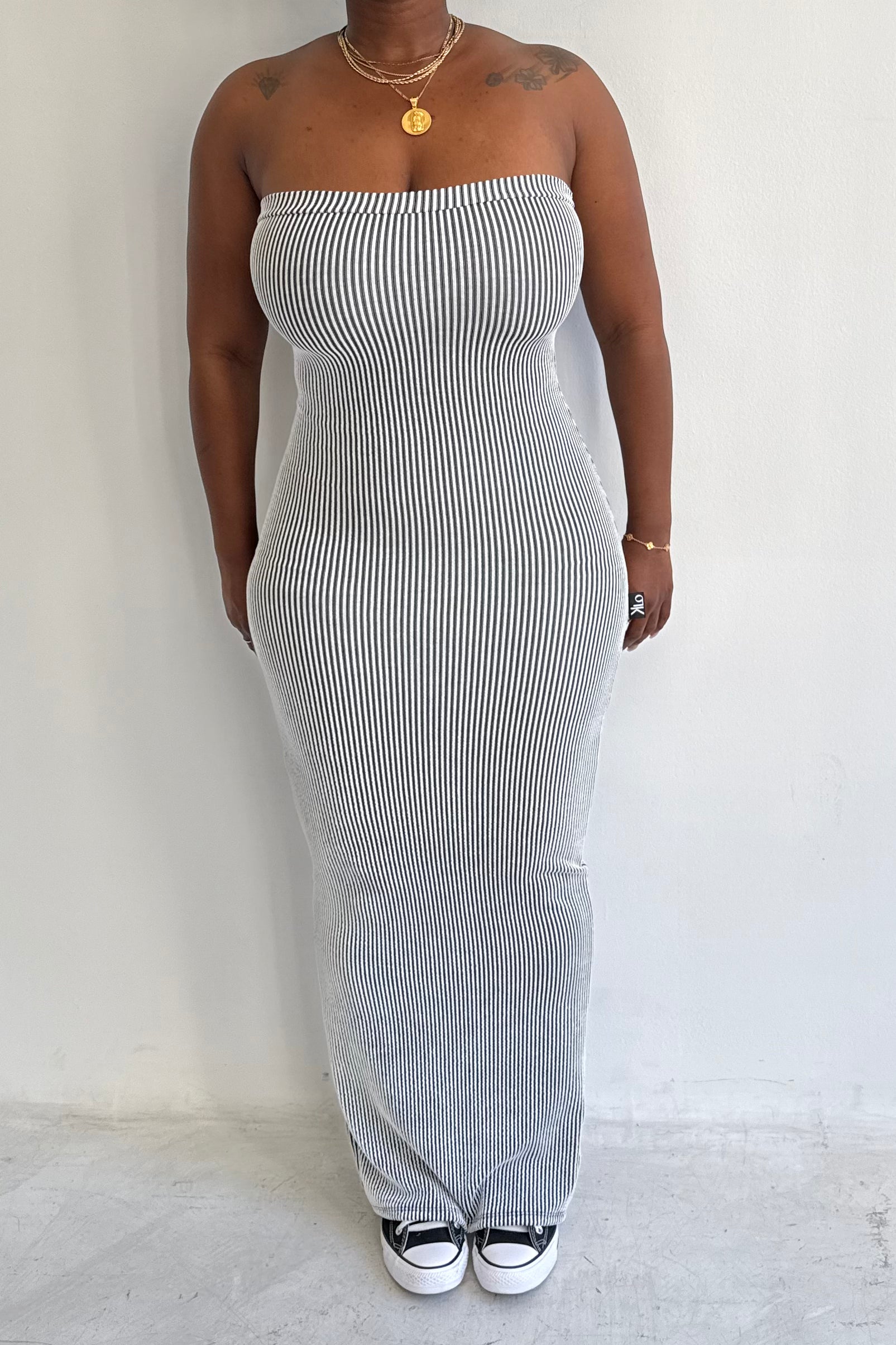 EYAH Dress (Pinstripe)