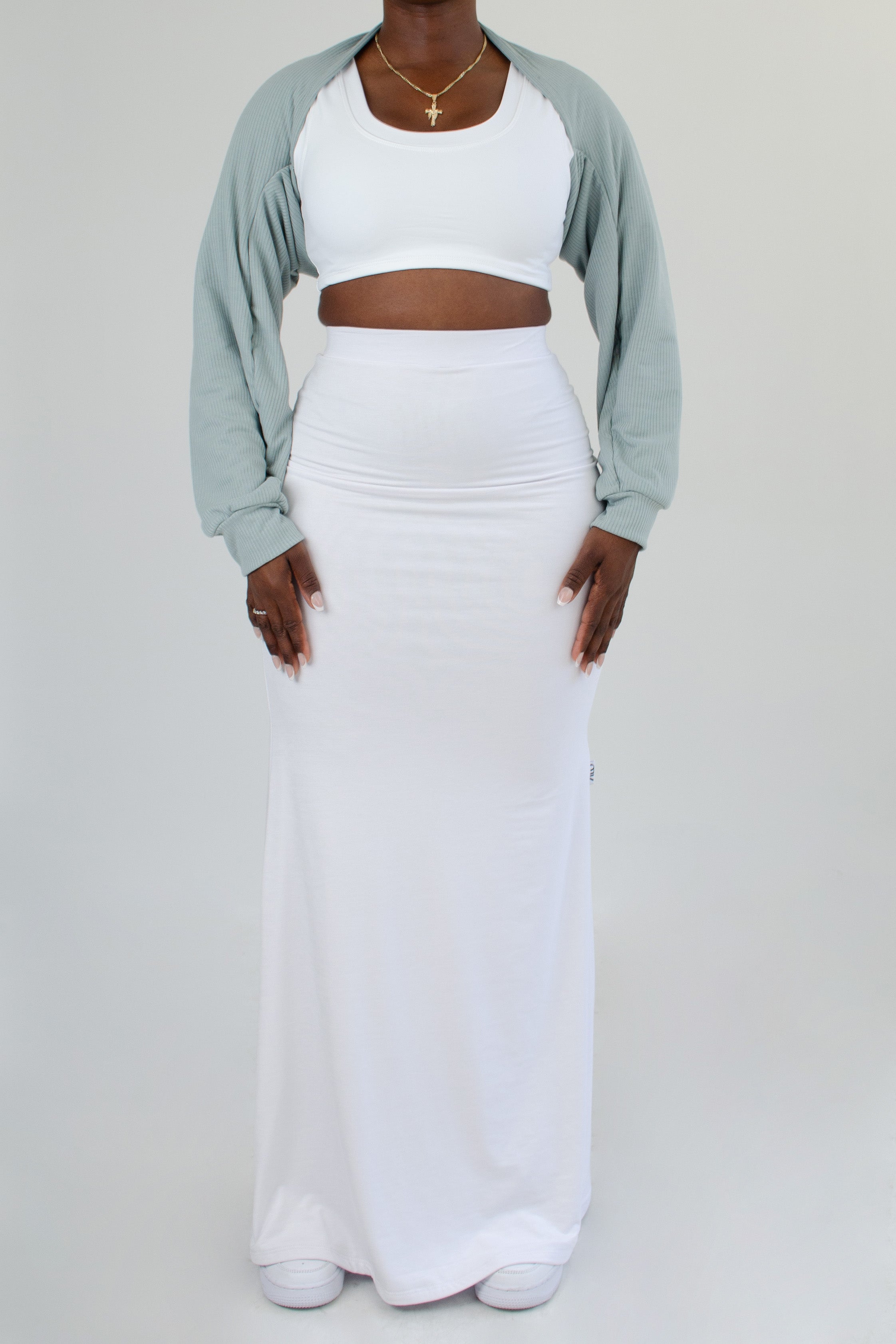 Simone Shrug (Mint Rib)